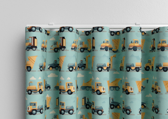 Construction Crew, Digger - Made to Measure Curtains - Image 13